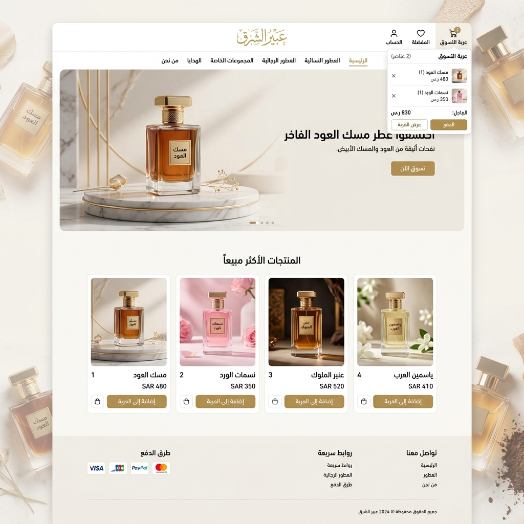 نموذج: متجر عطور مبسط